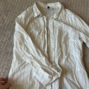 H&M Classic White Striped Shirt